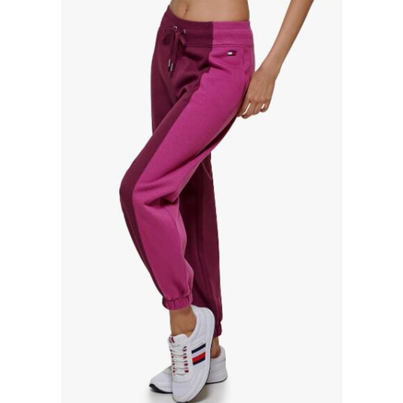 TOMMY HILFIGER SPORT Womens Athletic Sweatpants Large Pink Purple NWT - Picture 3 of 12